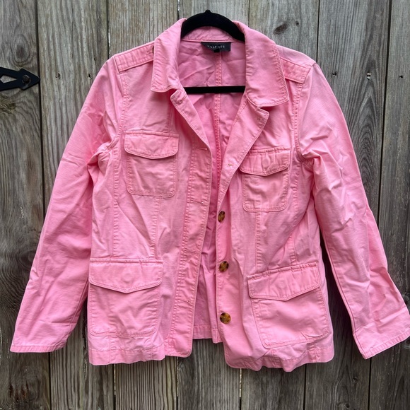 TALBOTS Pink Montauk Twill Jacket Coat Women’s Medium - Picture 3 of 12
